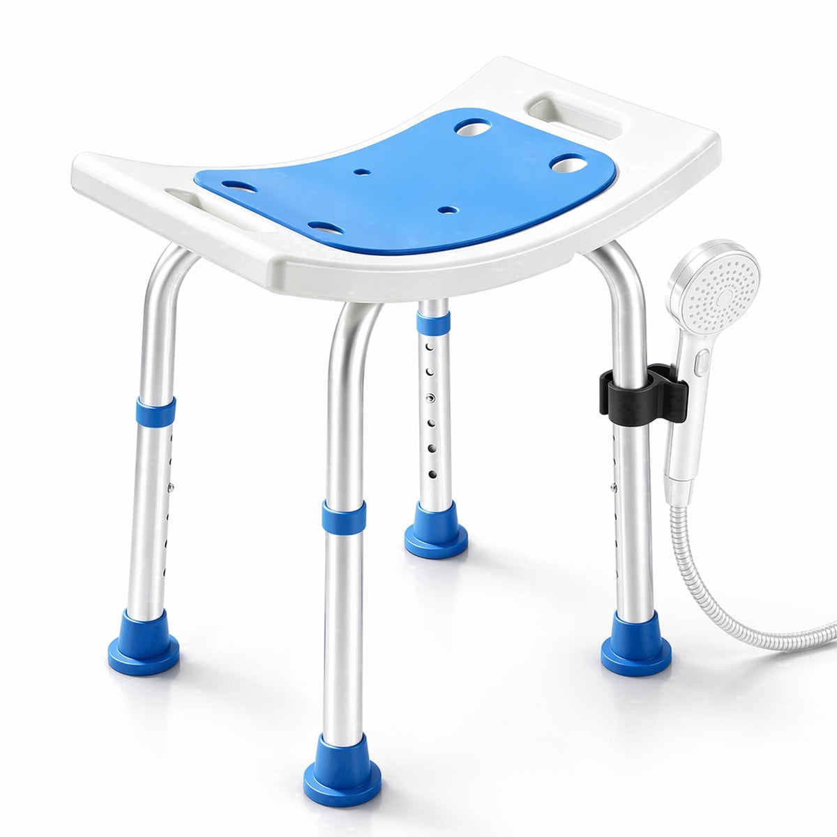 REHAND Shower Chair,Adjustable Bath Bench Stool,400 lbs Limit,Blue