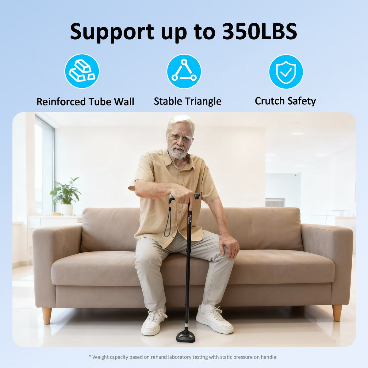 Healthbazaar LED Walking Cane,Self-Standing Folding Cane for Seniors