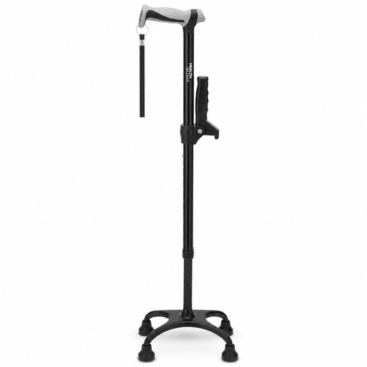 REHAND Walking Cane,Adjustable Lightweight Quad Canes for Women & Men,Black