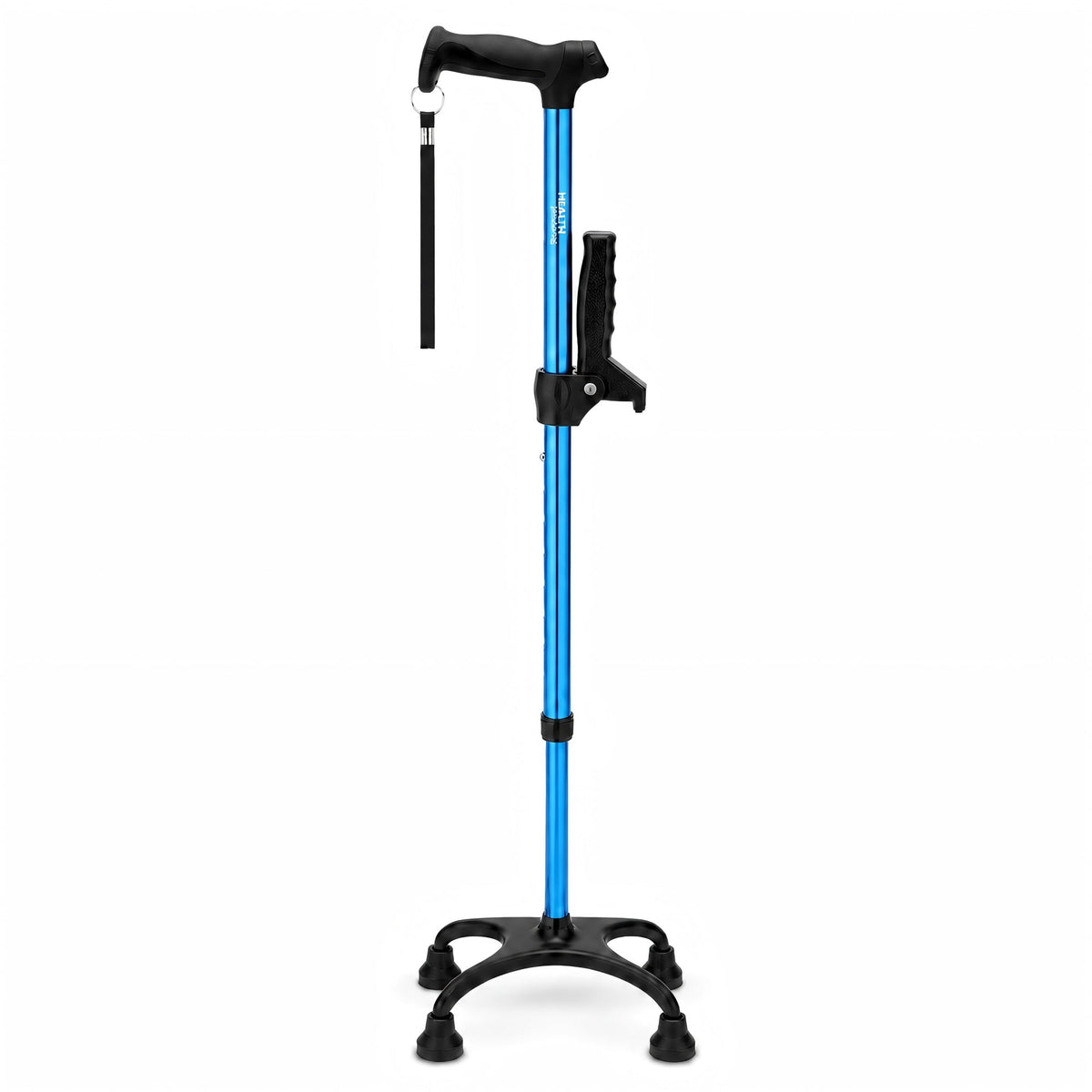 Healthbazaar Adjustable Lightweight Quad Cane for Women and Men, Blue