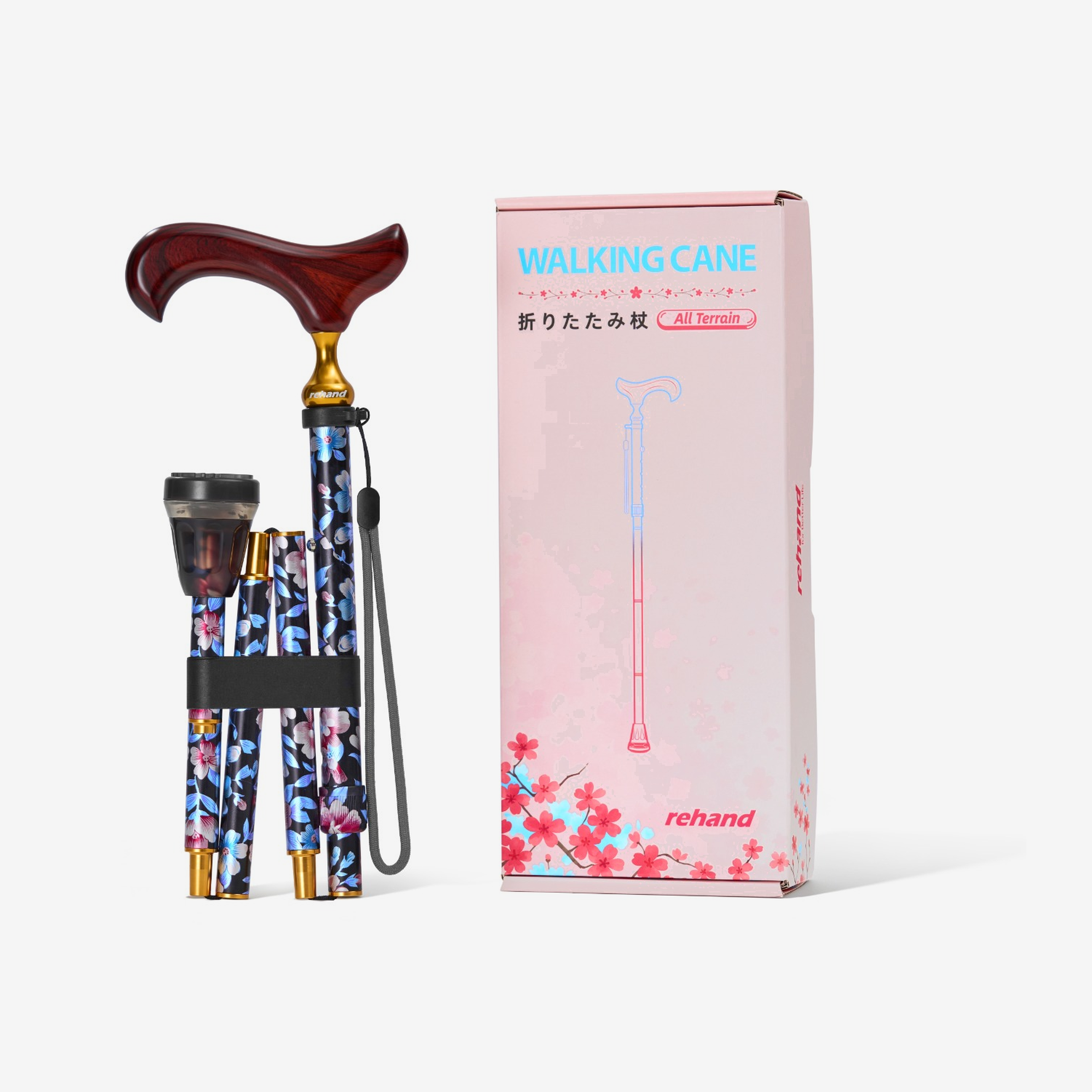Rehand Floral Walking Cane