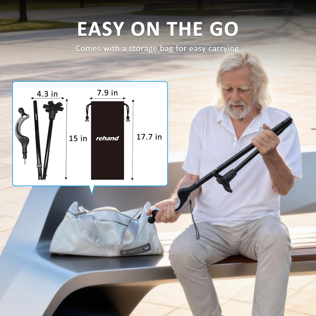 REHAND Walking Cane,Self Standing Upright Posture ,Folding,Adjustable