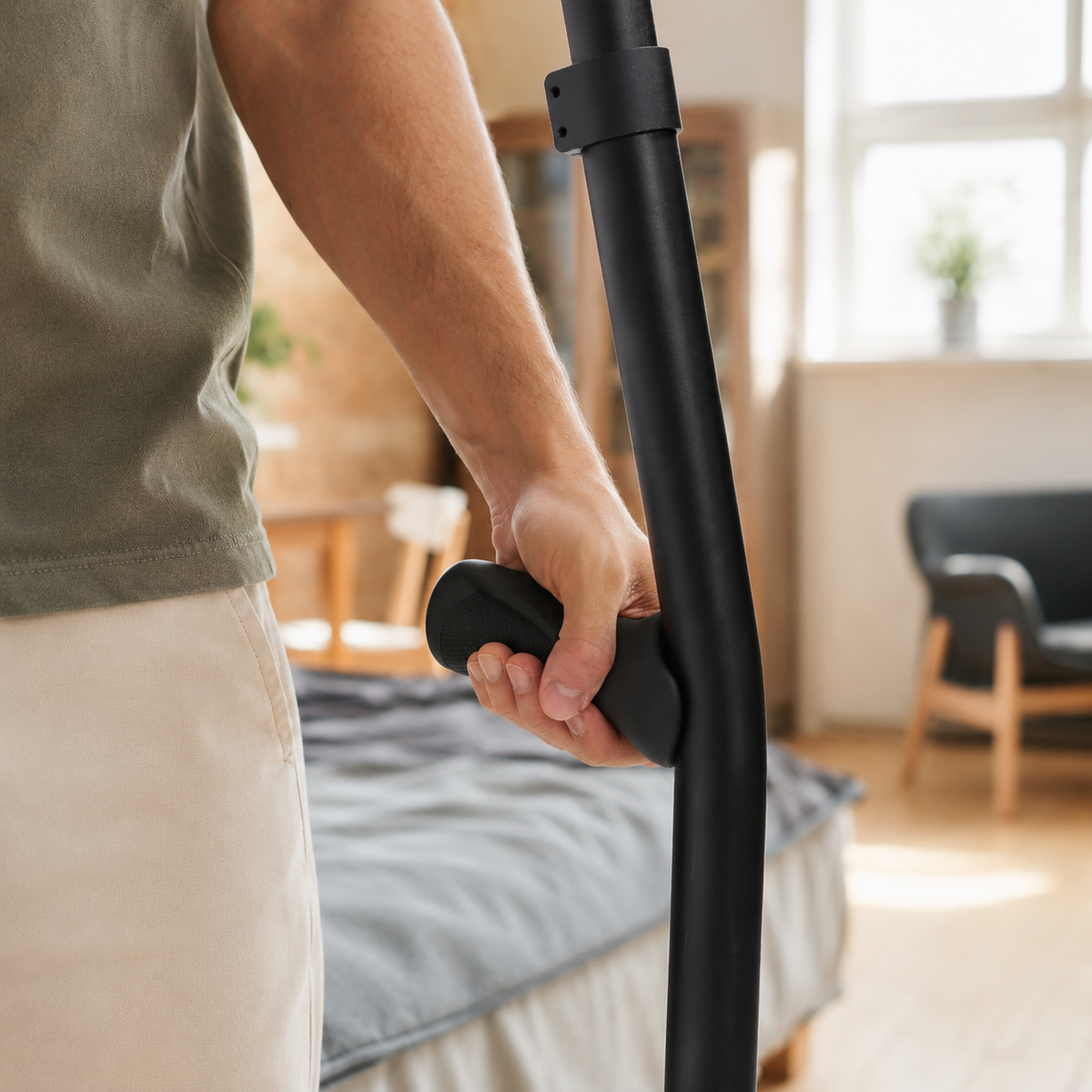 Close-up of the Rehand underarm crutch handle