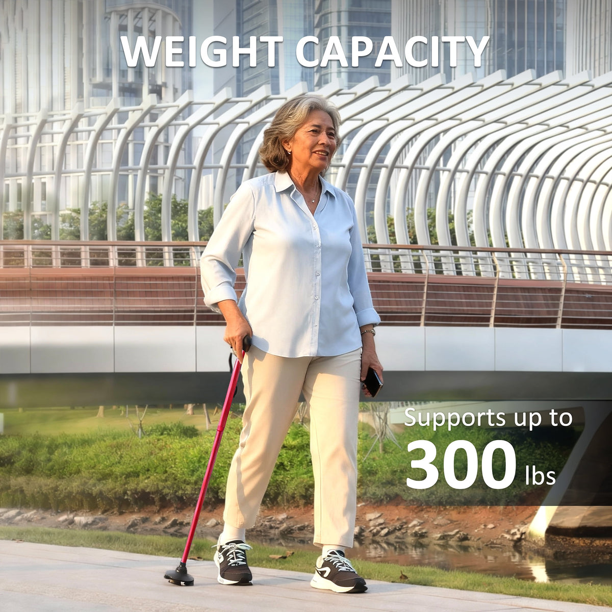 Rehaescort Adjustable Folding Walking Cane,Lightweight Heavy Duty Sticks Pivot Tip for Men and Women,Red