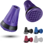 Rehand 2PCS Cane Tips and Crutch Tips Purple,3/4 Inch All Terrain Tip for Cane & Crutch,Rubber Replacement Foot Pad,0.75 Inch Cane Tips Heavy Duty
