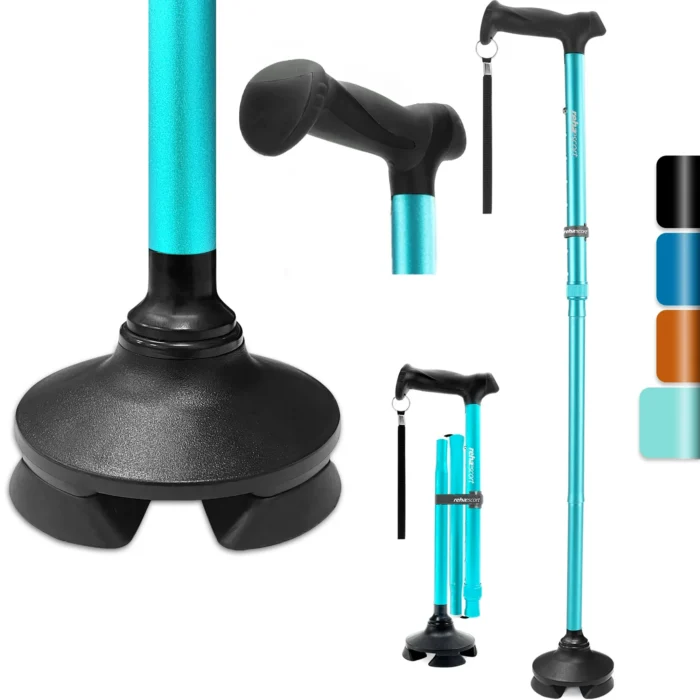 Rehaescort Adjustable Folding Walking Cane,Lightweight Heavy Duty Sticks Pivot Tip for Men and Women,Indigo - Image 1
