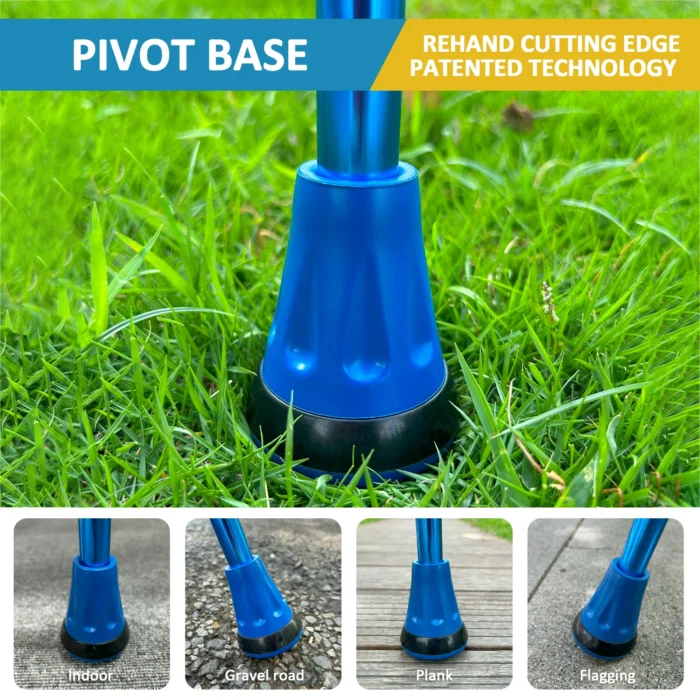 REHAND Walking Canes for Women & Men,Foldable Adjustable Collapsible Walking Stick for Seniors,Pivoting,Blue - Image 3