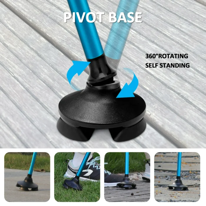 Rehaescort Adjustable Folding Walking Cane,Lightweight Heavy Duty Sticks Pivot Tip for Men and Women,Blue - Image 3