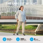 Rehaescort Adjustable Folding Walking Cane,Lightweight Heavy Duty Sticks Pivot Tip for Men and Women,Brown - Image 4