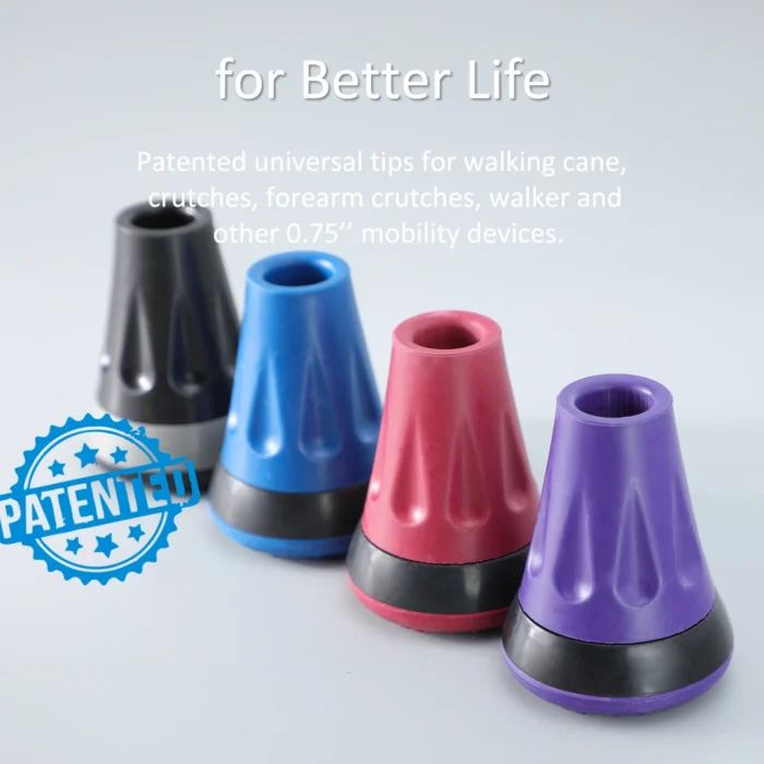 Rehand 2PCS Cane Tips and Crutch Tips Purple,3/4 Inch All Terrain Tip for Cane & Crutch,Rubber Replacement Foot Pad,0.75 Inch Cane Tips Heavy Duty - Image 5